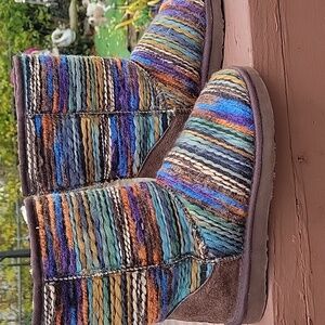 Lamo Brown Suede/ Knit Boots